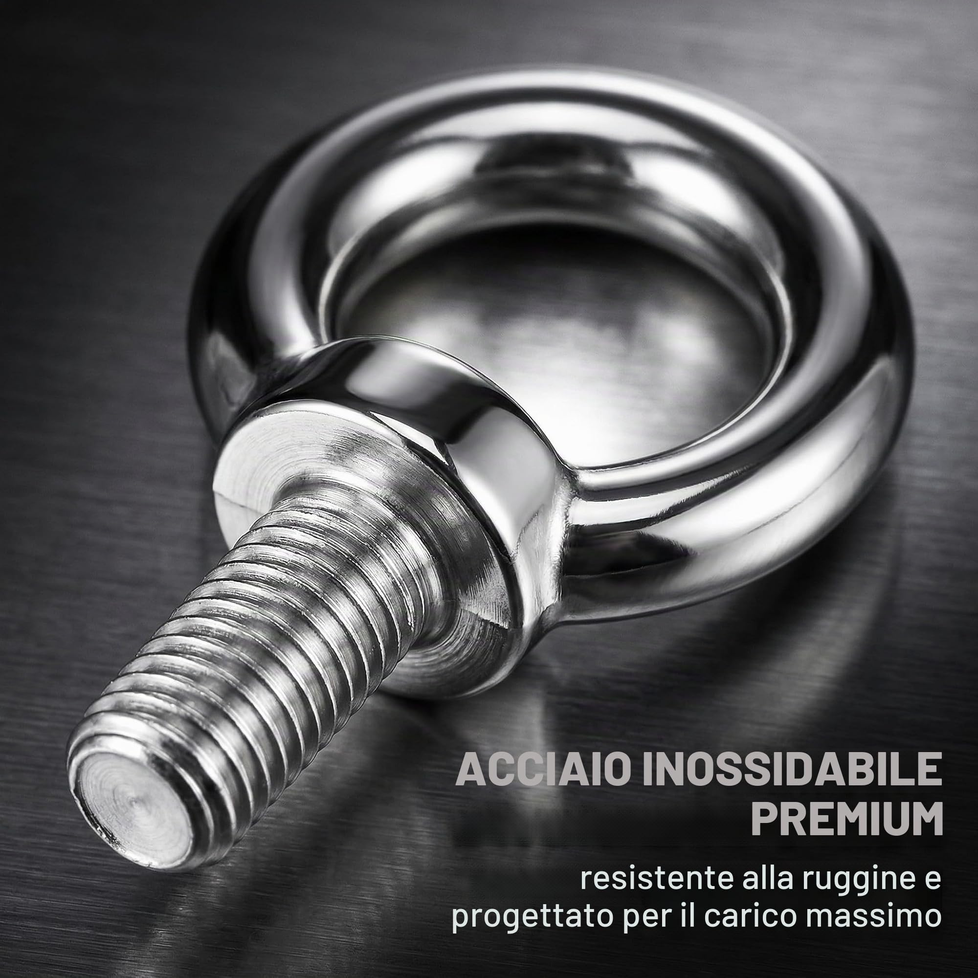 Bulloni Occhiello M8 x 30mm, 4 Pezzi Occhielli a Vite, Acciaio Inox Bullone Occhiellos, M8 Bullone per Sollevamento Filettato Maschio, per Rullo di Fissaggio e Sospensione