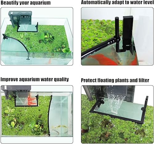 Miniatura 6 de Corral para Plantas Flotantes de Acuario, Intercepta las Plantas Flotantes de los Filtros y Calentadores, Altura Ajustable con el Nivel del Agua, Se