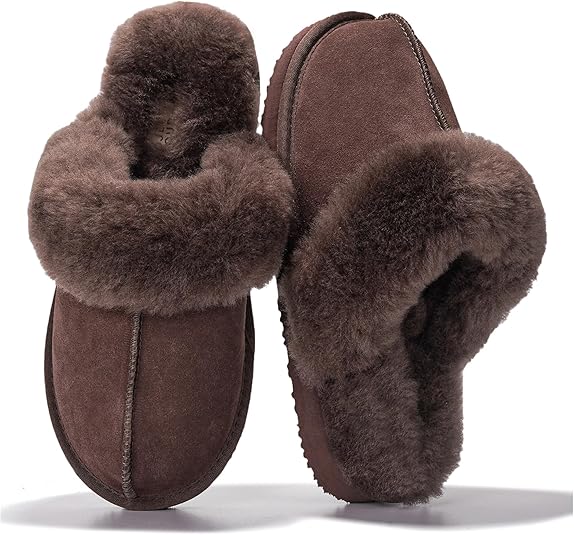 Project Cloud Genuine Leather Slippers for Women Footwear with Real Sheep Wool Lining Womens Clogs & Mule - Non-Slip Indoor/Outdoor Scuff Womens Slippers with Memory Foam Insole (Henka)