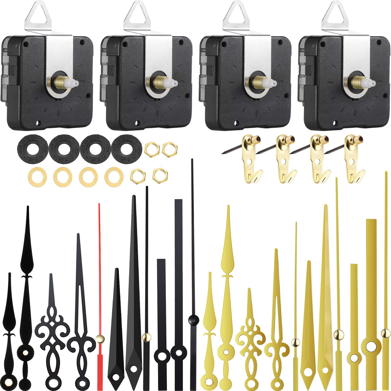 Buy 4 Long Shaft Clock Movements Clock Hands Mechanism High Torque Mechanism with 8 Different