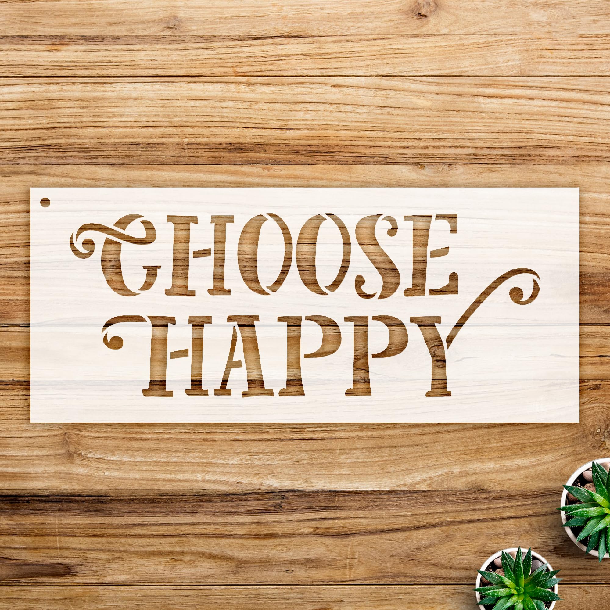 Choose Happy Fun Style Word Stencil for Walls and Crafts, Reusable Mylar Template, Ideal for Home Decor and Creative Projects - Size A1 (33.1