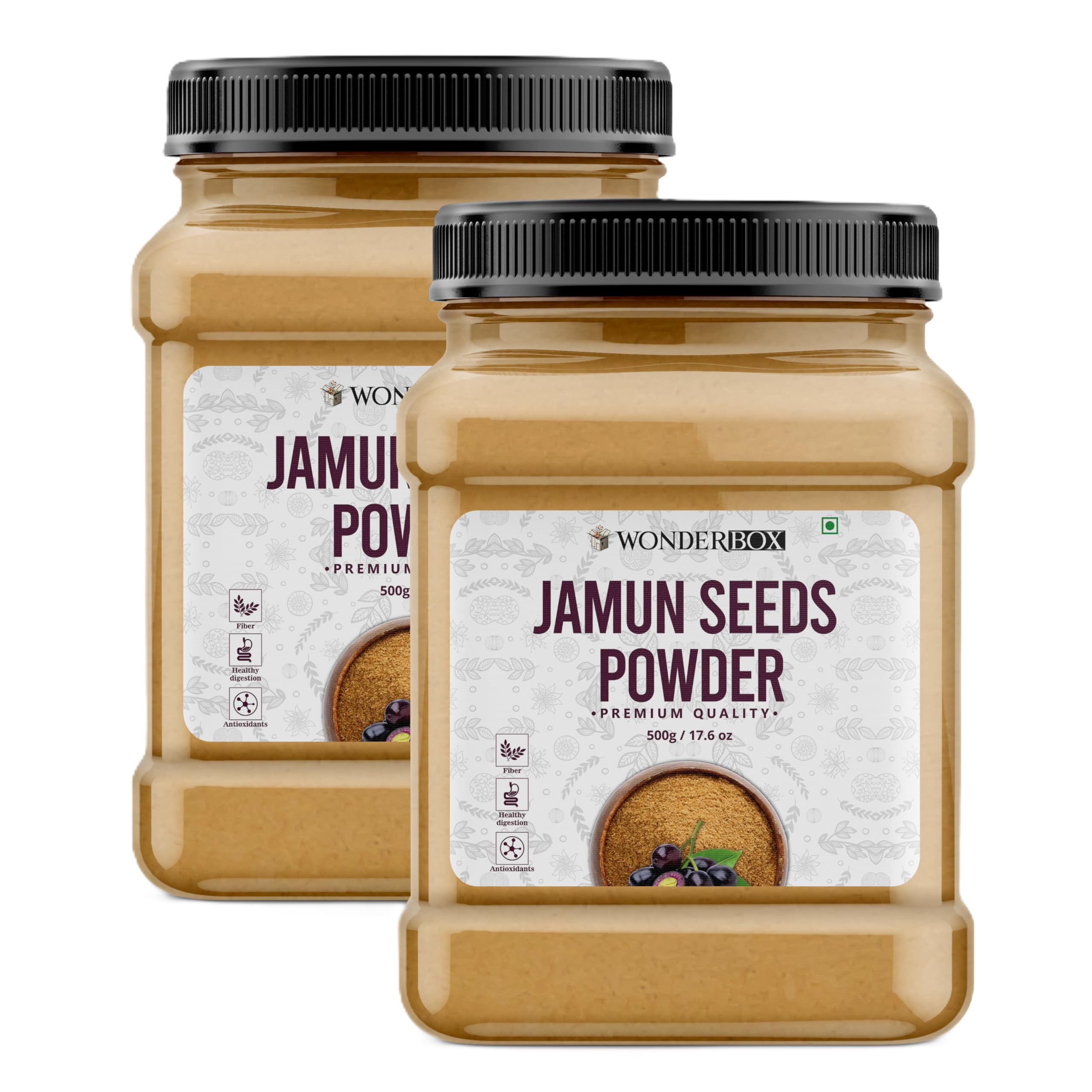 Wonderbox Jamun Seed Powder – 1 Kg | Pure & Natural Powder | Best Supplement For Normal Blood Sugar Level, Healthy Digestion & Blood Purification | Ideal For Eating, Juice & Drinking-image-3