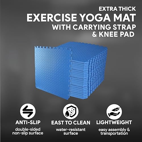 Miniatura 2 de BalanceFrom - Paneles de espuma de etilvinilacetato entrelazable para ejercicios, varios tamaños y colores disponibles, antideslizantes, con bordes