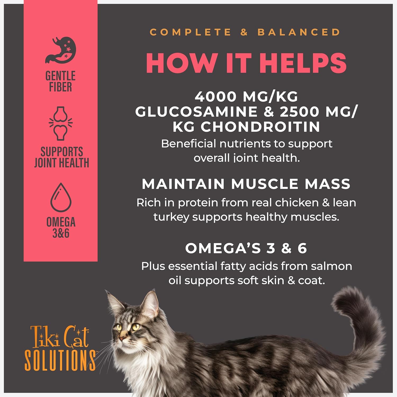 Tiki Cat Solutions Dry Cat Food, Mobility, Chicken & Turkey, 2.8 lbs. Bag