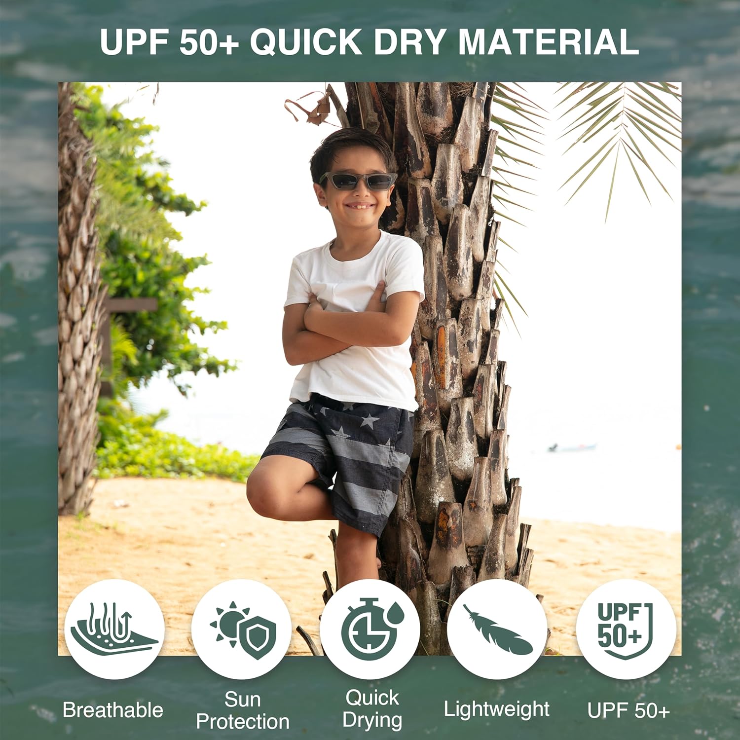 Kanu Surf Boys Echo Quick Dry UPF 50+ Beach Swim Trunk - Image 2