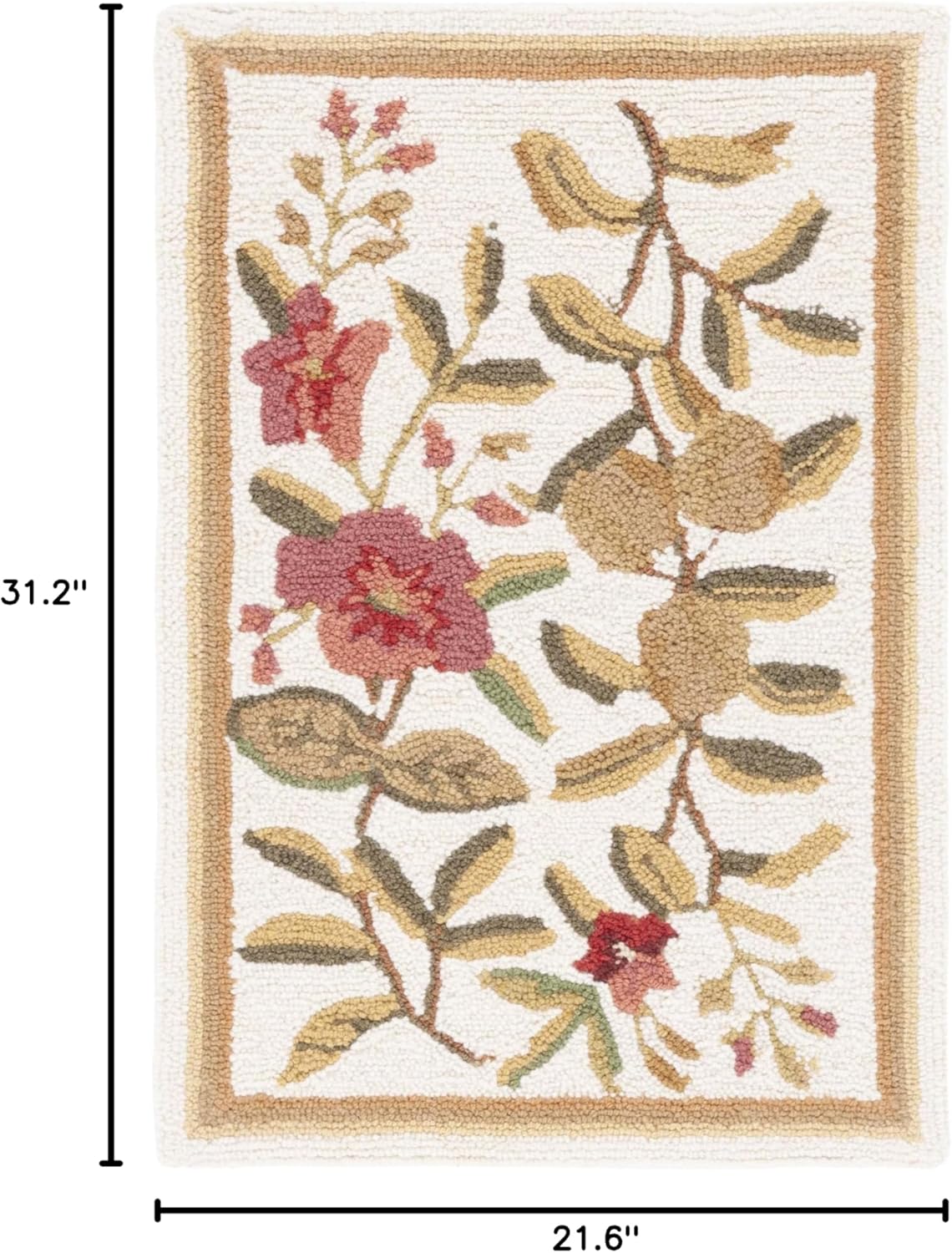 SAFAVIEH Chelsea Collection Accent Rug - 1'8" x 2'6", Ivory, Hand-Hooked French Country Wool, Ideal for High Traffic Areas in Entryway, Living Room, Bedroom (HK210A)