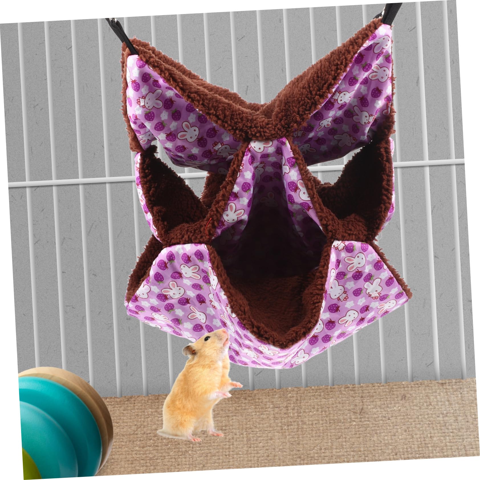 POPETPOP 4pezzi Hammock Per Criceti e Piccoli Animali Letto Morbido e Confortevole Amaca Calda Peluche Per Sonno Accessorio Per Gabbia Di Furetti e Porcellini