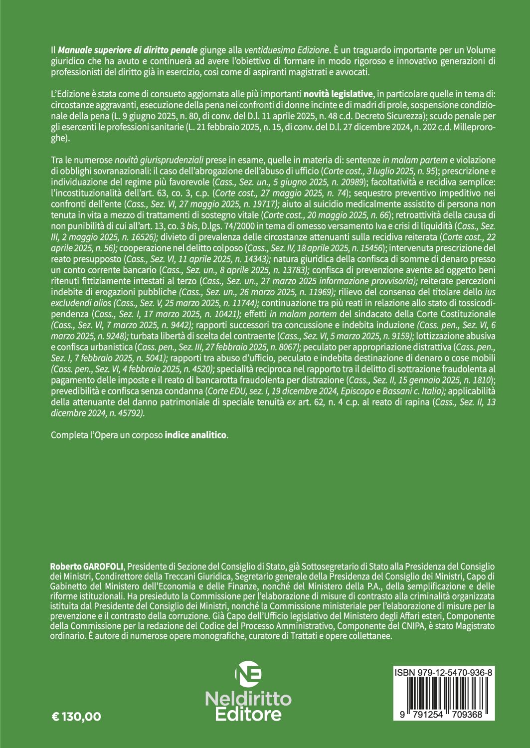 Manuale superiore 2025–2026 di diritto penale. Concorso magistratura e concorsi superiori