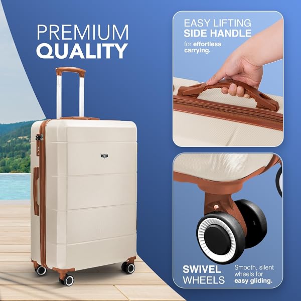 LUGG 28 Inch Jetset Suitcase Hard Shell Case 4 Wheel Travel bag Lightweight ABS Material with TSA Lock Approved for Travel with easyJet, British Airways, RyanAir, Virgin Atlantic, Emirates(75x49x29cm) - 3