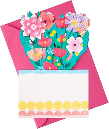 Miniatura 6 de Hallmark Paper Wonder - Tarjeta desplegable para cumpleaños, pensando en ti, felicitaciones o cualquier ocasión (ramo colorido)