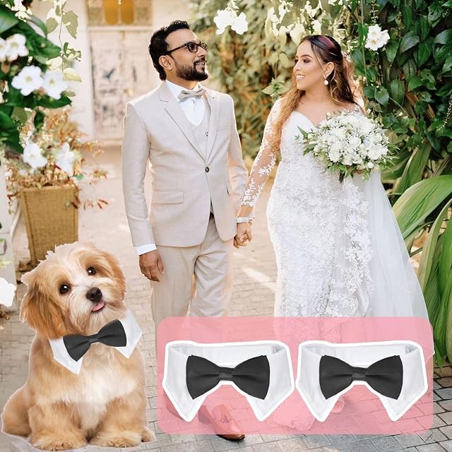 Foto 6 de 6 de RELKLYU 2 Piezas de Corbata de Lazo para Perros, Accesorios Creativos y Divertidos para Mascotas