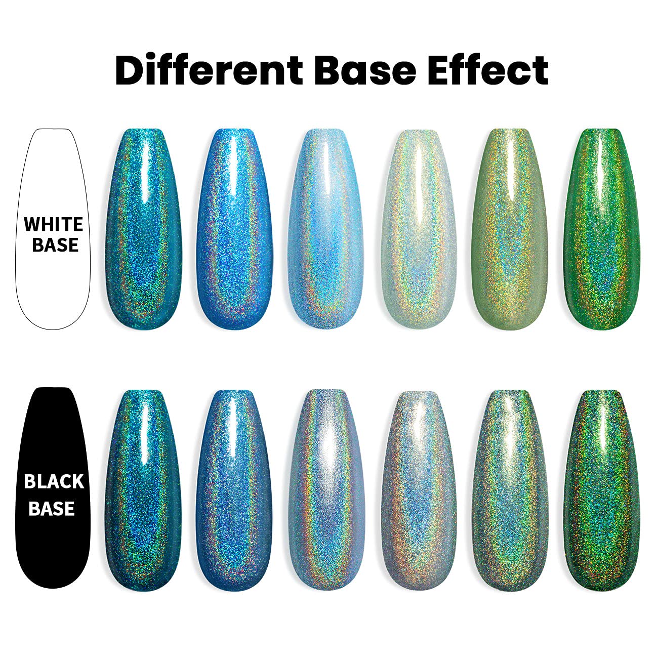 RARJSM Juego de esmaltes de gel holográficos, esmalte de uñas de gel verde turquesa, kit de esmalte de uñas, colección de verano, 6 unidades, 7,5 ml, con efecto láser para manicura en casa