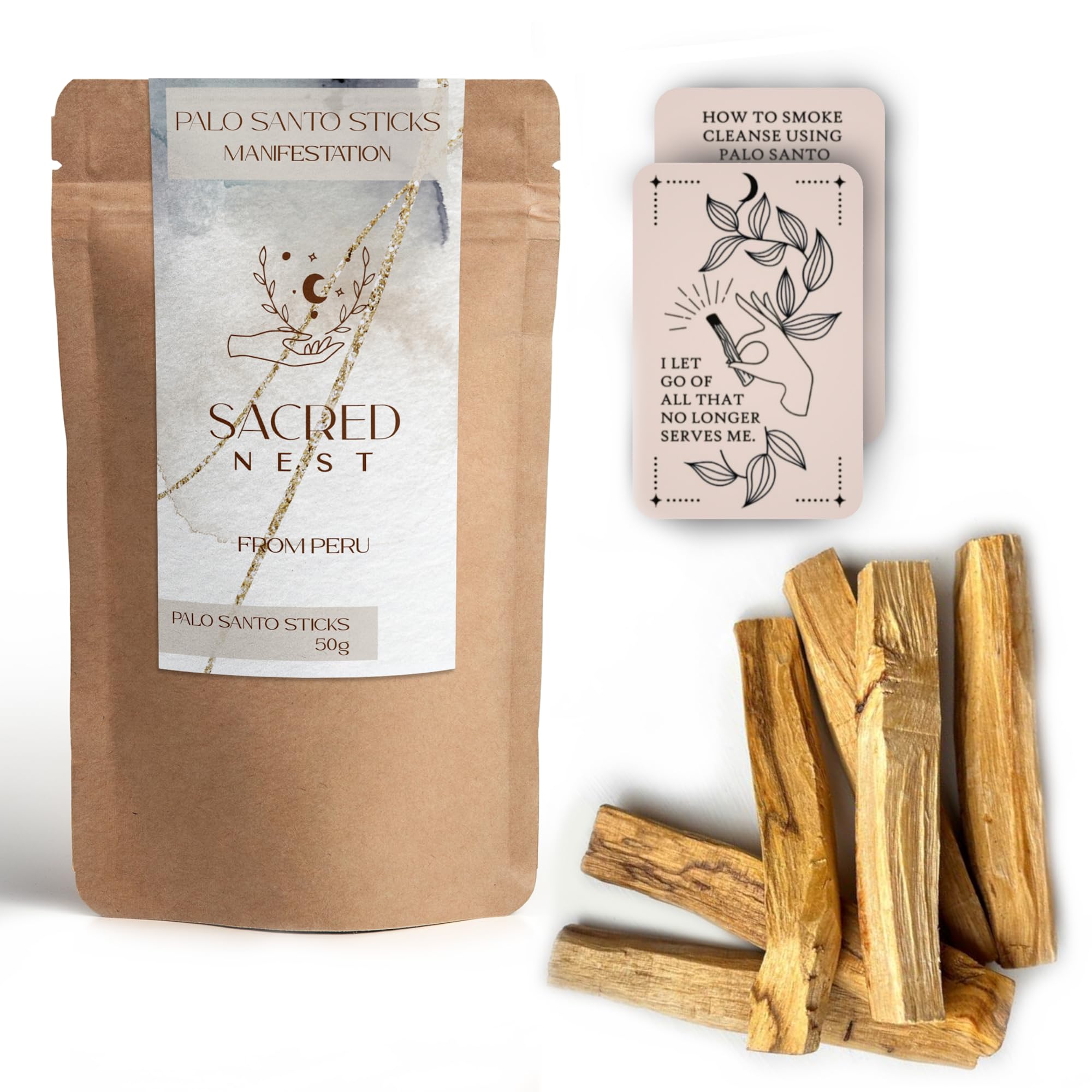 Sacred Nest Extra Premium Palo Santo & MP3 Ritual, 50 grams