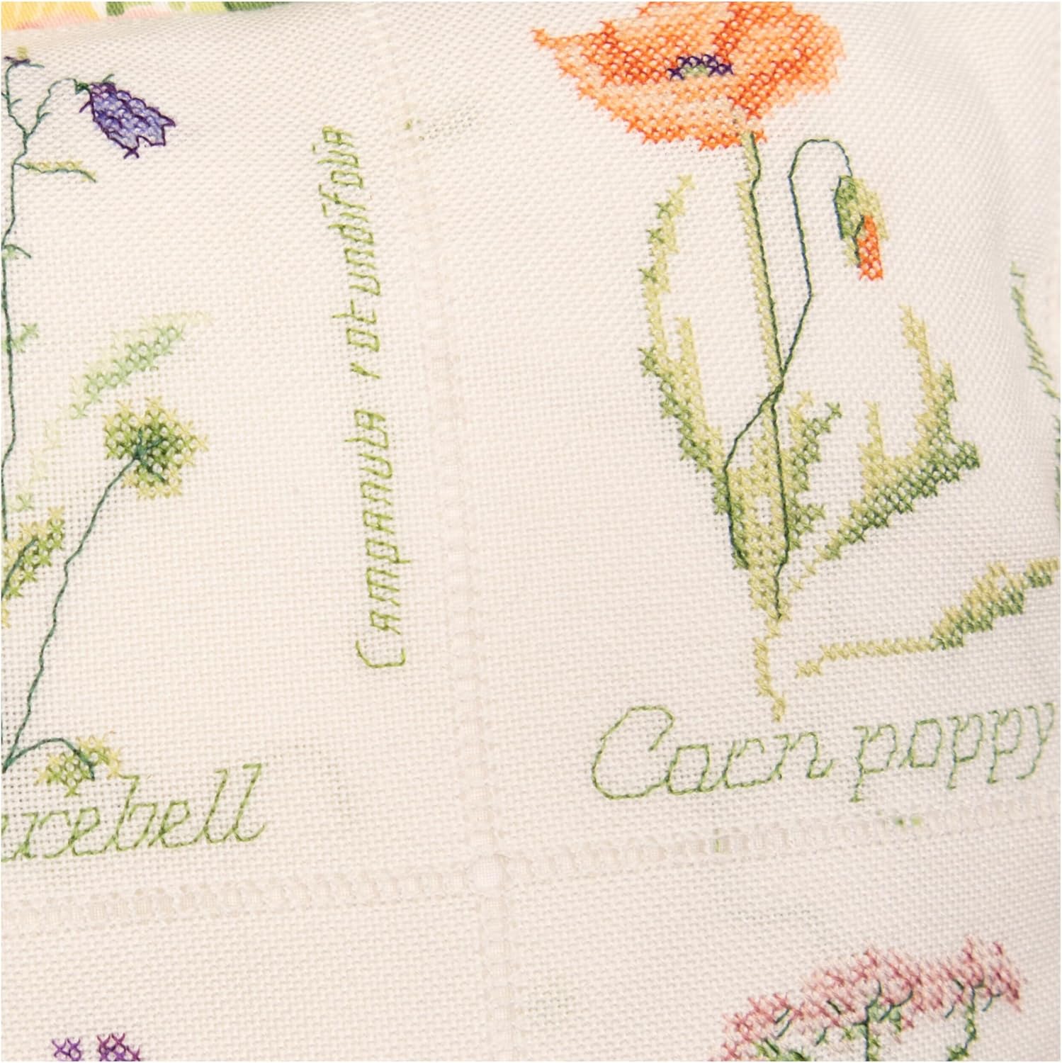 Thea Gouverneur - Counted Cross Stitch Kit - Wild Flower Cushion - Aida - 16 Count - Embroidery Kit for Adults - DMC Embroidery Threads and Other Cross Stitch Supplies Included - 2074A