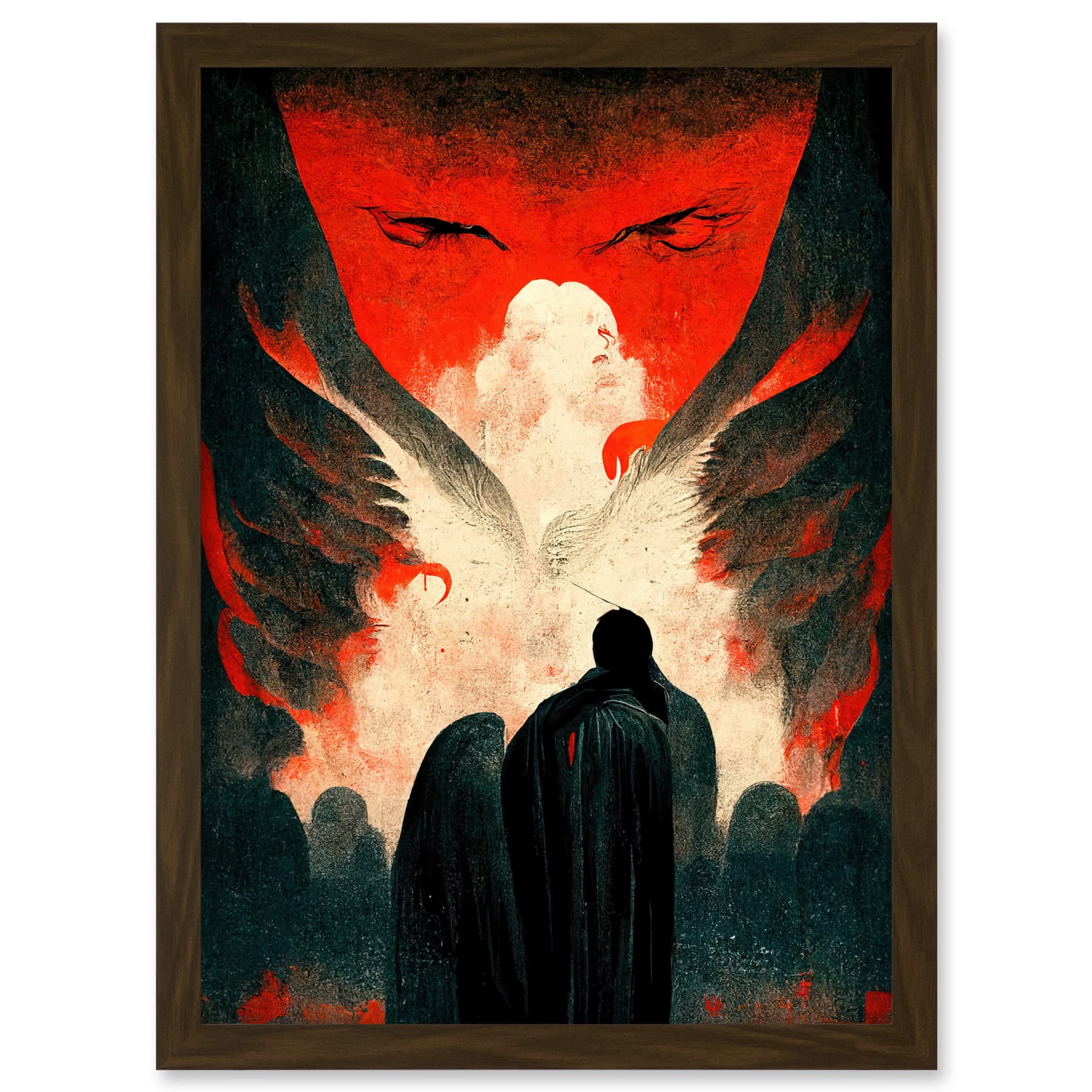 Doppelganger33 LTD Gates Of Hell Devil Satan Lucifer Evil Artwork Framed A3 Wall Art Print