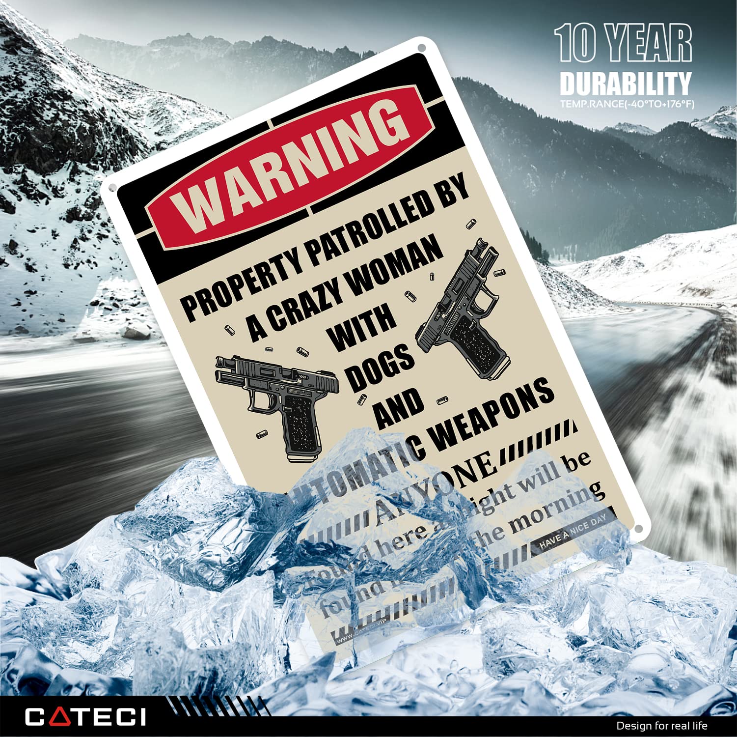 Amazon.com: COTECI Gun Signs Warning Property Patrolled by A Crazy