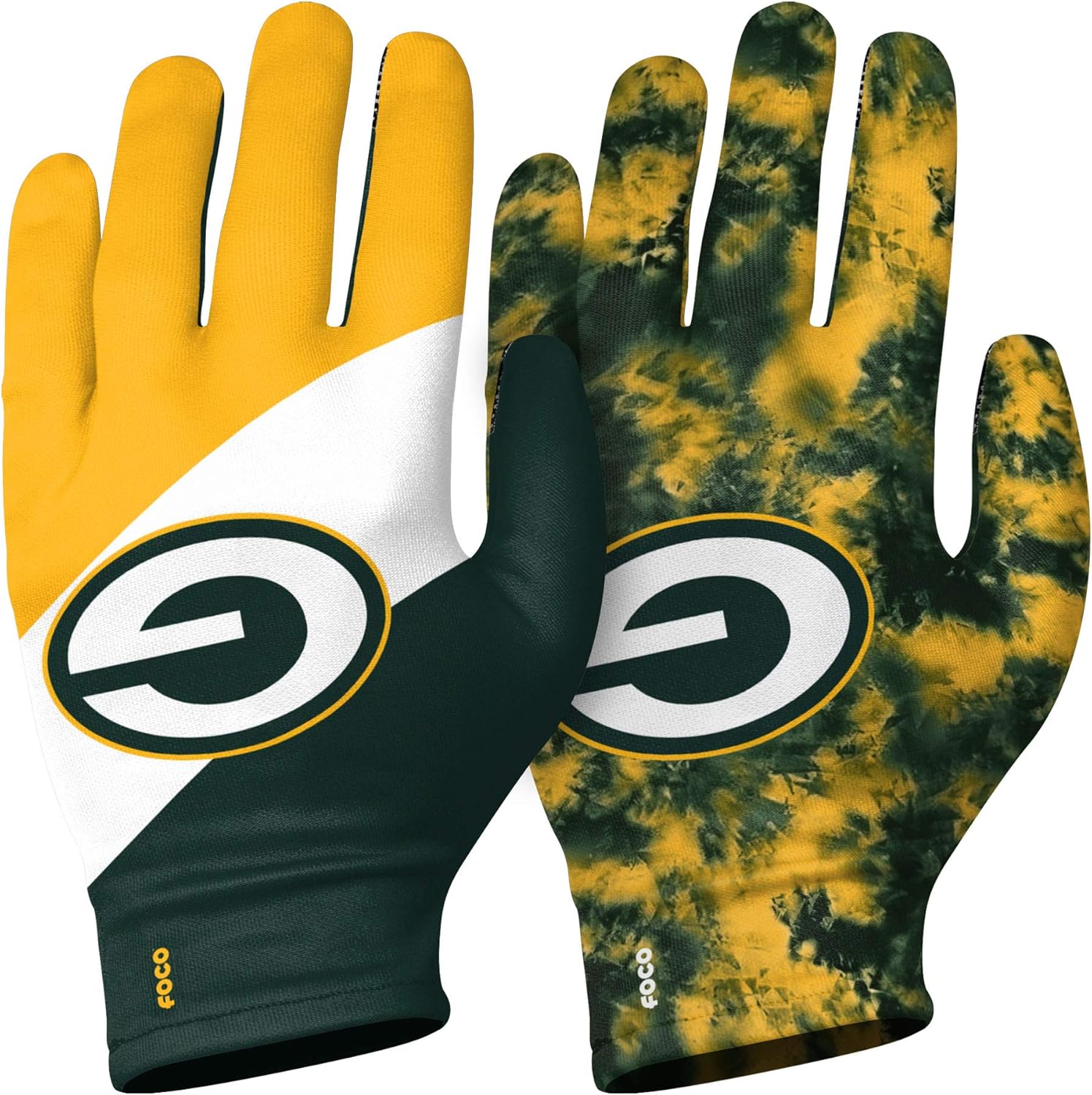 FOCO unisex adult Reusable Stretch Touch Screen Compatible Text Gloves 2 Pack, Team Color, Small Medium US