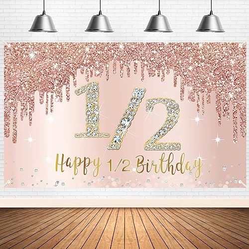 Cartel de 10 cumpleaños de 10 años para niñas, suministros de cartel de fiesta de cumpleaños de oro rosa 10, póster de cumpleaños rosa de 10 años,