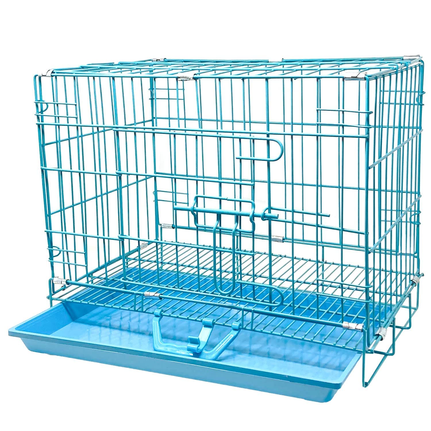 Petarchi Design Studio for Pets - Double Door Metal Wire Dog Cage, Cage for Dogs with Removable Tray, Dog Crate, Kennel Crate or Dog Cage - 36 Inch (Random Colors)