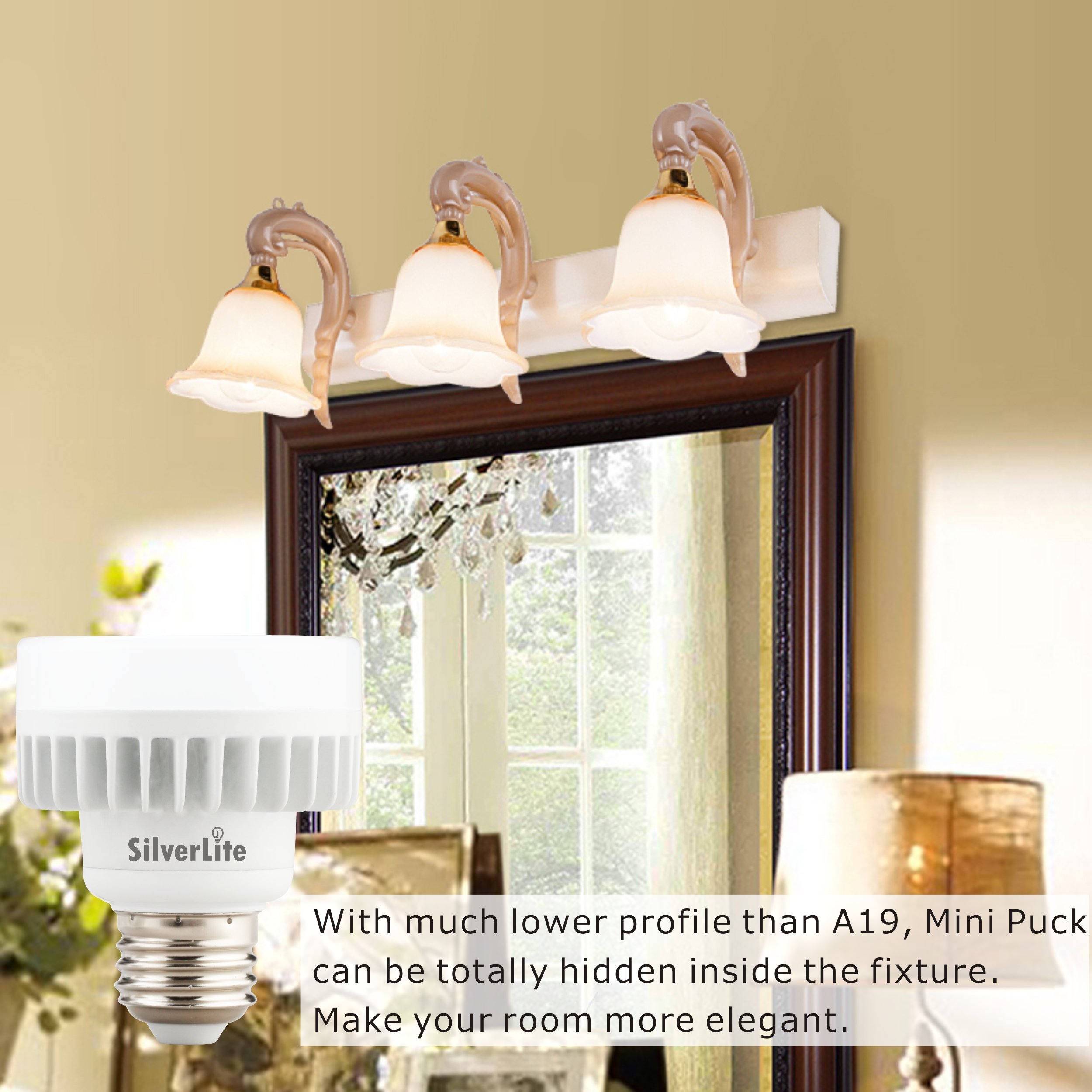 Snapklik.com : Legental 10W LED Mini PUCK, E26 Medium Base Squat Bulb ...