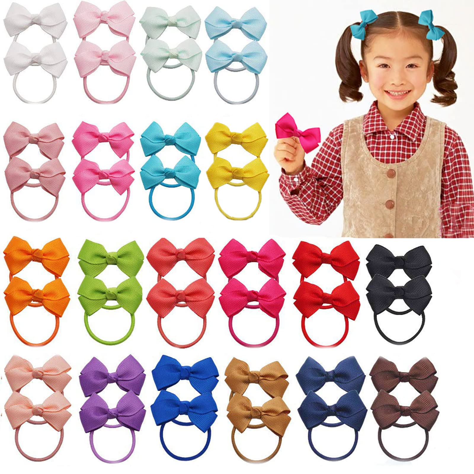 Cerchietti Bambina Lot De 50 Mini Noeuds à Cheveux Bébé Fille