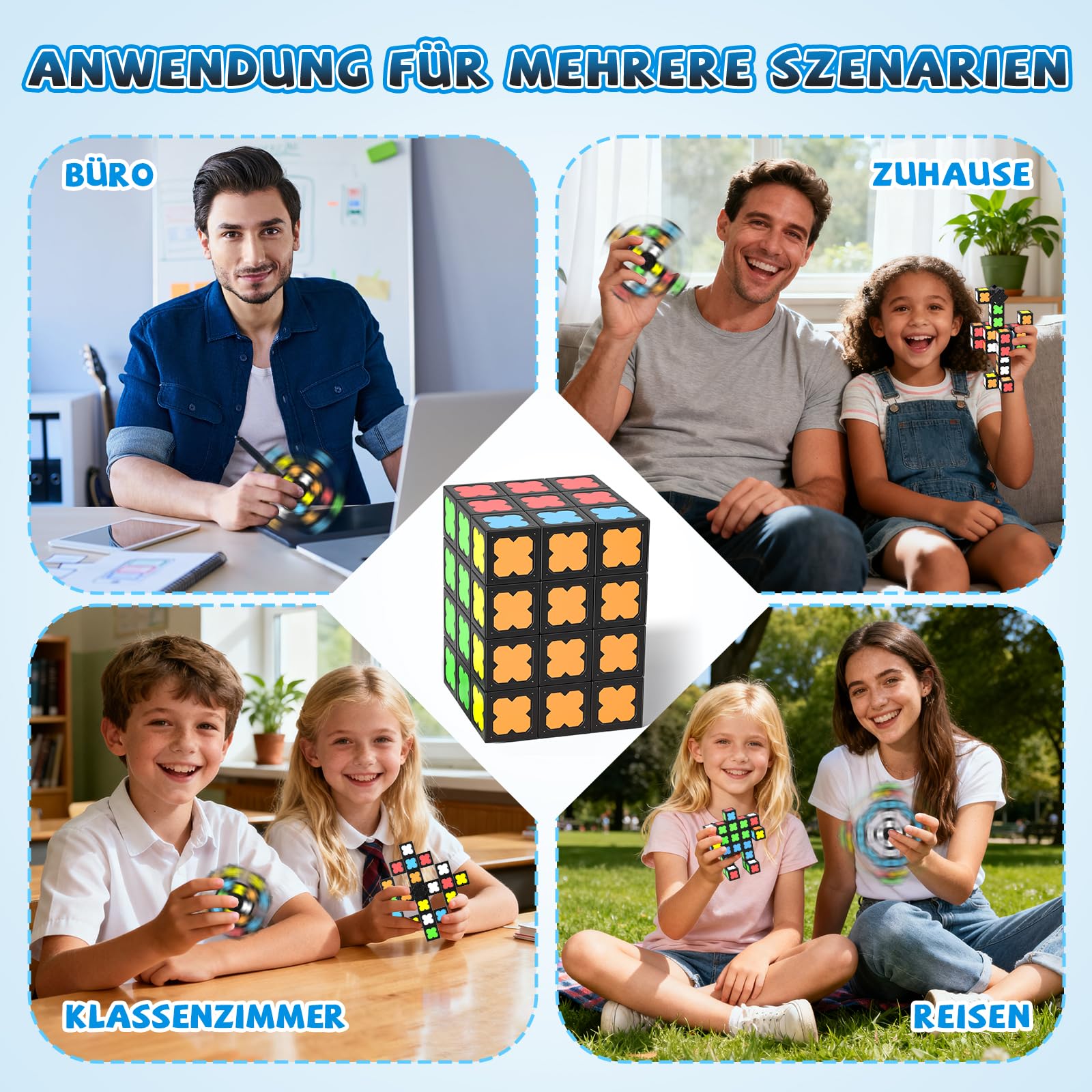 Magnetische Fidget Toys Kinder Teen Erwachsene, Fidget Spinner mit 36 im Dunkeln Leuchtenden Magnetische Bausteine, DIY Kreative Magnete Spielzeug Geschenke für Adhs, STEM Kinder Sensorik Spielzeug