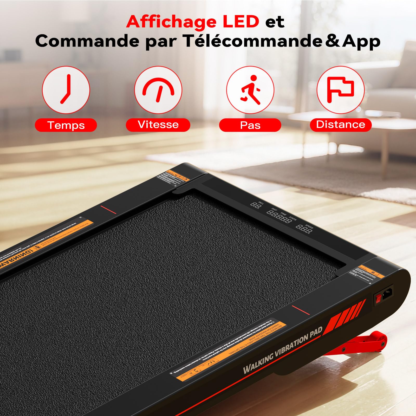 Sperax Tapis de Marche Vibrant 4 en 1 Tapis de Course avec Télécommande, Walking Pad 6km/h, Compatible App