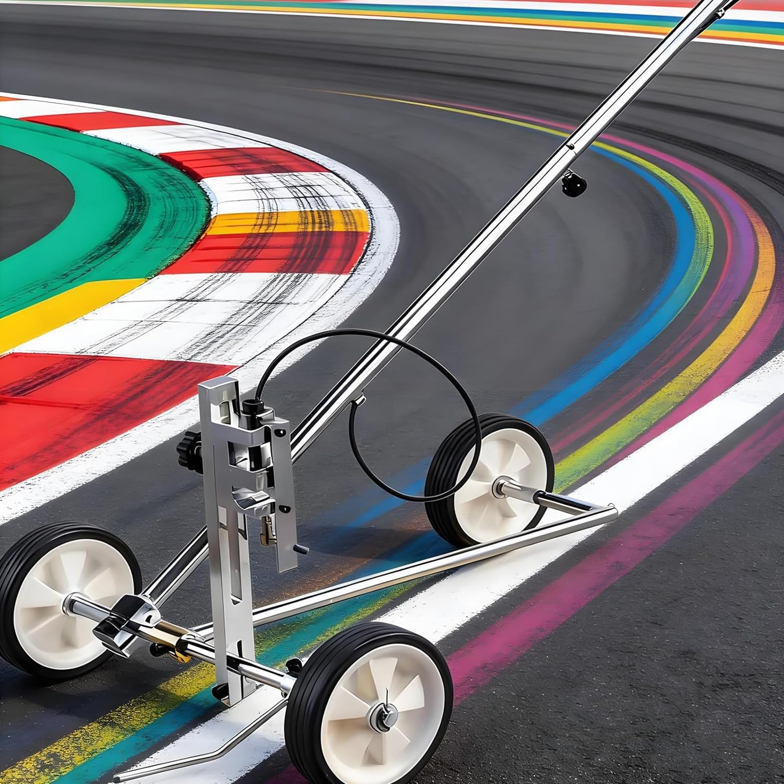 LYJIANGXIN Portable Striping Line Machine with Sprayer-Gun & 5 Nozzles, Easy Parking Lot Striping Kit for Field Chalker & Baseball Field Chalk, Airless Paint Marking Wand