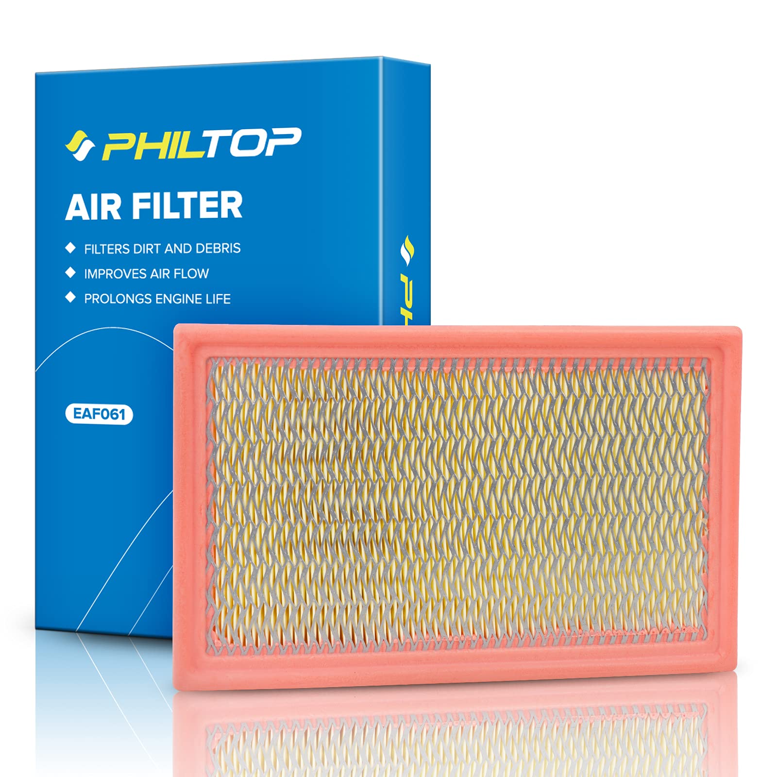 PHILTOP Engine Air Filter, EAF061 (CA9332) Replacement for Explorer (2002-2010), Explorer Sport (2002-2003), Explorer Sport Trac(2007-2010),Mountaineer (2002-2010),Aviator (2003-2005),Navigator (2003)