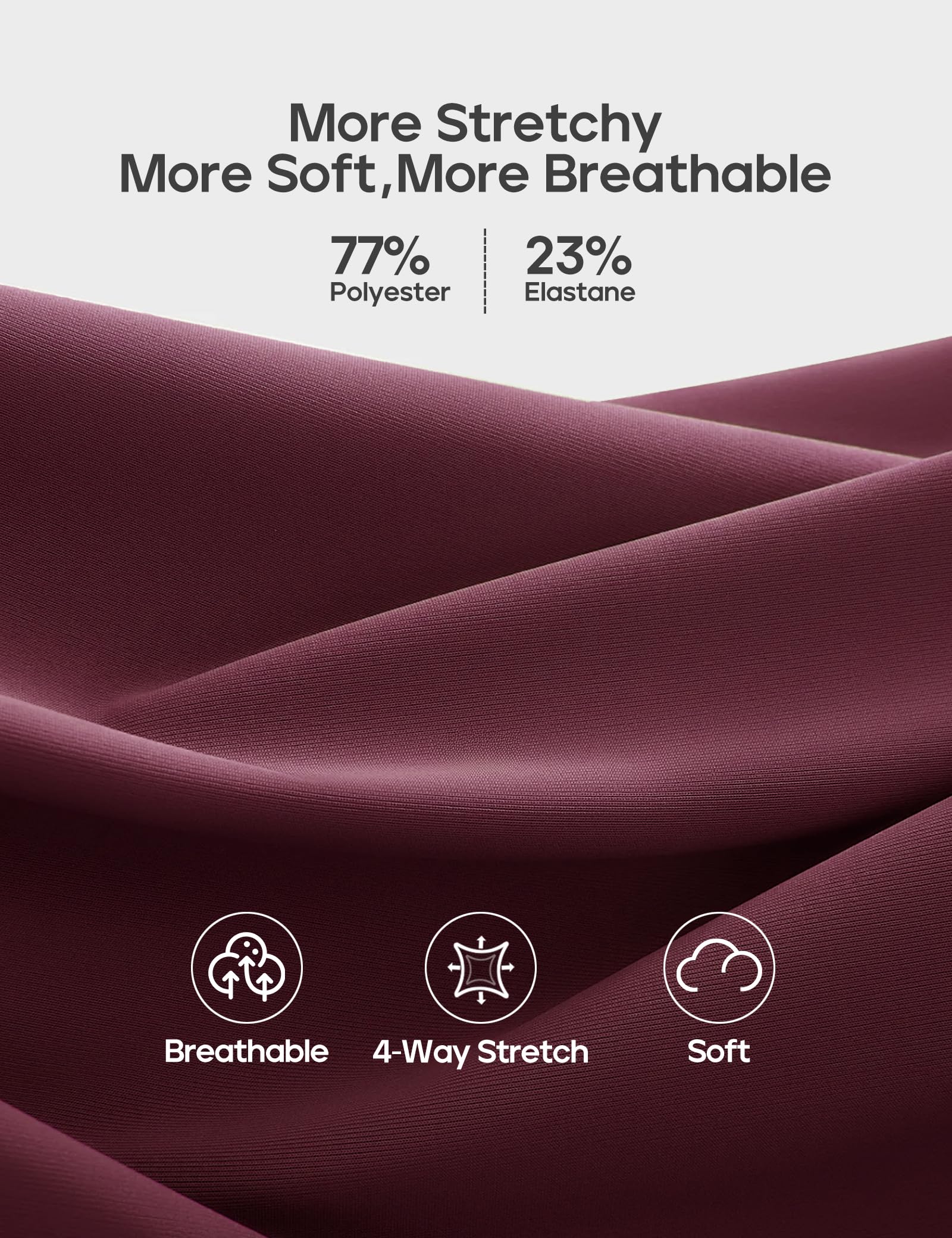 Heathyoga Capri Leggings with Pockets for Women Tummy Control Knee Length Leggings Yoga Pants Women Capri Pants Workout: Wine Small