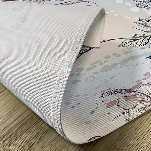 Miniatura 5 de Ambesonne Juego de 4 manteles individuales de colibrí, diseño clásico de nostalgia de pájaros y flores de hibisco, diseño antiguo, manteles