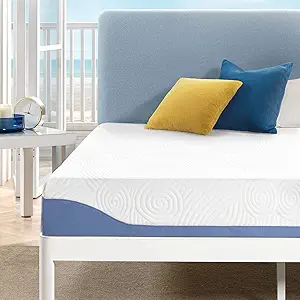 Mellow 8 Inch Cooling Gel-Infused Memory Foam Bed Mattress, Medium Firm Sleep and Breathable Fabric Cover, Queen , Mattress In A Box
