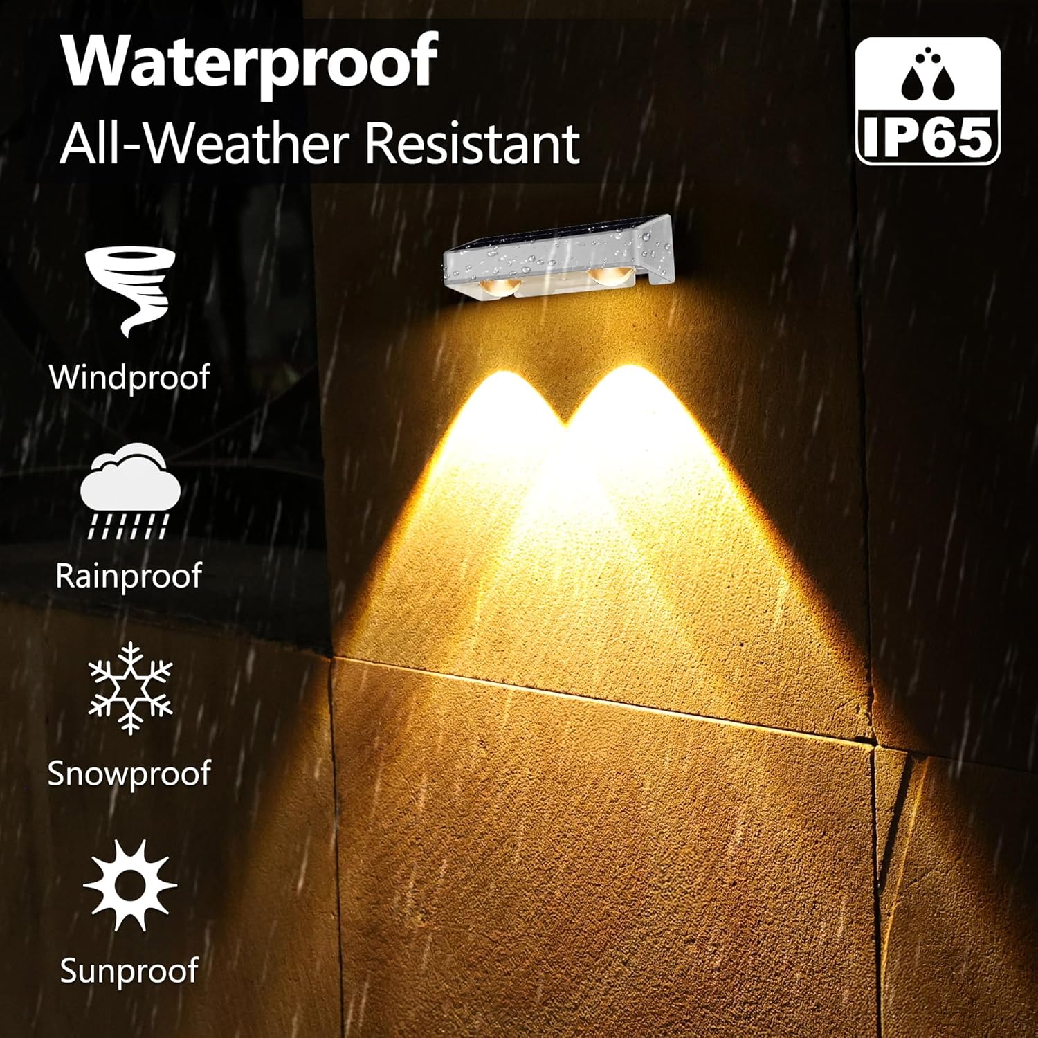 Brizled White Solar Fence Lights Outdoor, 11 Modes & 9 Colors Color Changing Solar Wall Lights, 100 Lumens IP65 Waterproof Outdoor Deck Lighting for Railing Wall Fence Poolside, 8 Pack