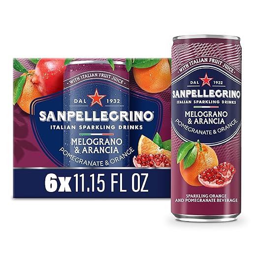 Sanpellegrino Italian Sparkling Drink Melograno and Arancia, Sparkling Orange and Pomegranate Beverage, 11.15 Fl Oz Can