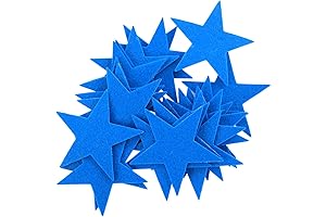 Playfully Ever After 22pc Blue 3 Inch Felt Stars Craft Stickers