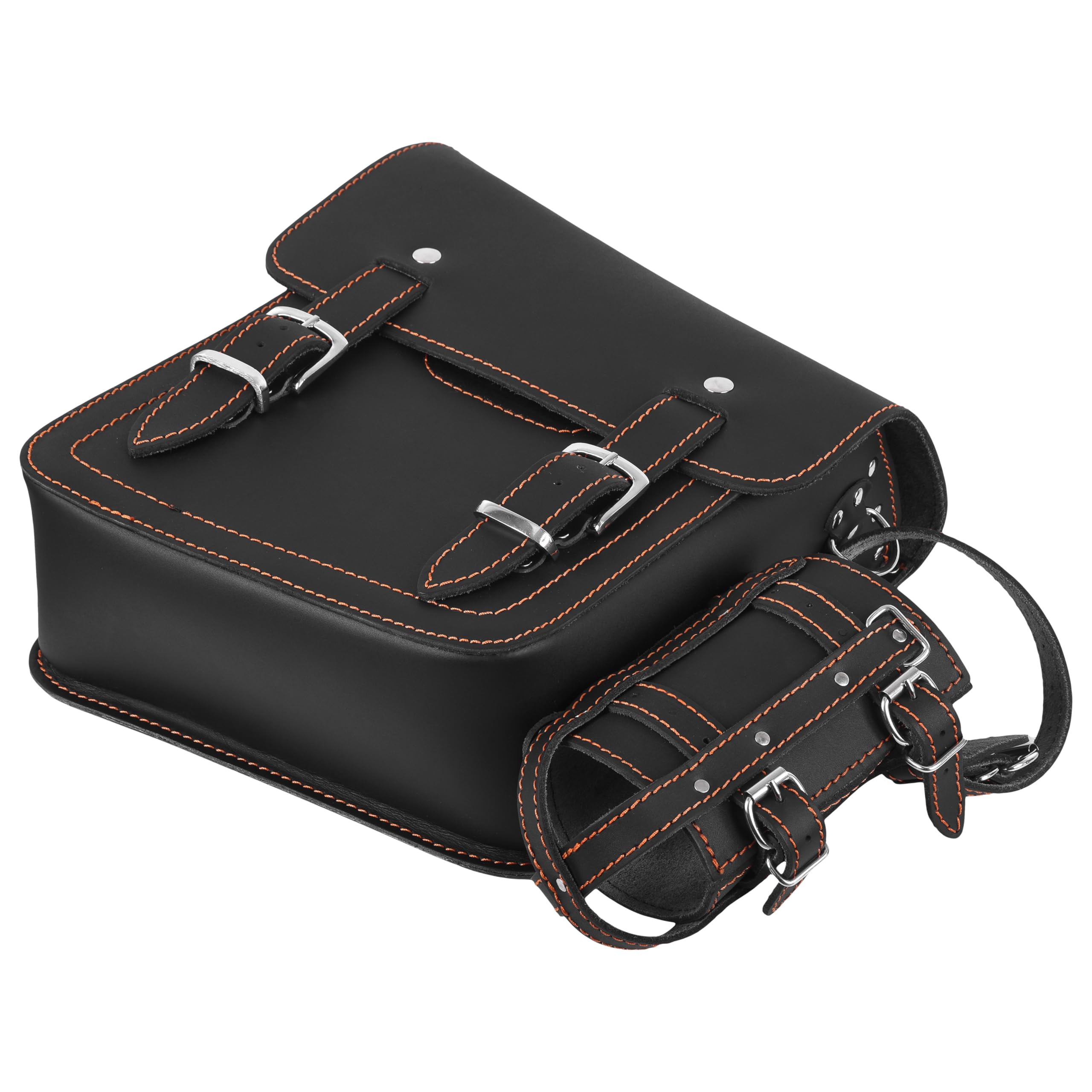 Tasca laterale Hulk nero e arancione compatibile con Harley Davidson Softail Heritage Breakout Fat Bob Street Bob telaio a stella pelle borsa posteriore