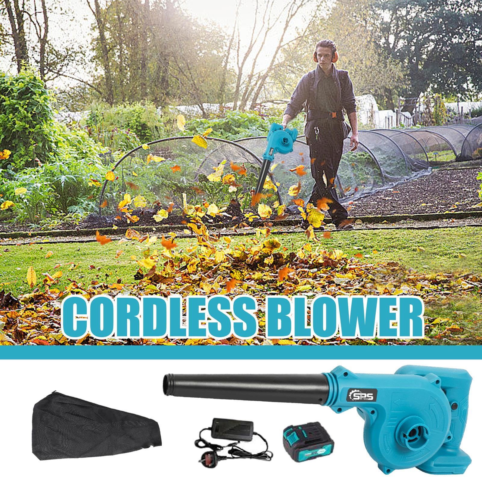 Polvo inalámbrico y aspiradora - Soplador eléctrico 2 en 1 para Hojas y Polvo | Potente Motor portátil | Herramienta de jardín Multifuncional para una terraza para automóvil de Garaje para el hogar