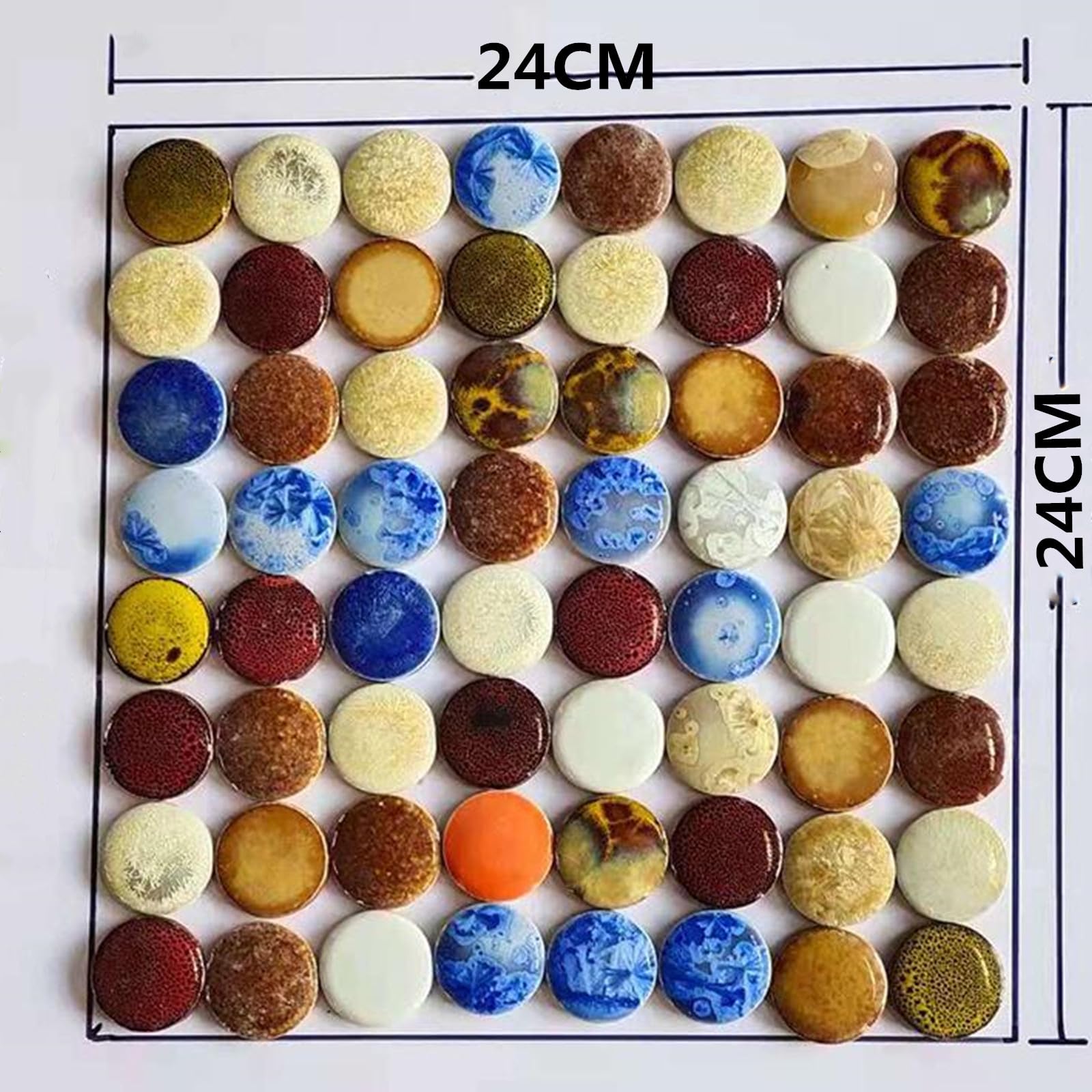 500g Random Ceramics Mosaic Tiles,DIY Making Creative Ceramic Mosaic Tiles for DIY Craft Plates Flowerpots Vases Cups Mosaic Making Supplies (3CM Round) - Image 2