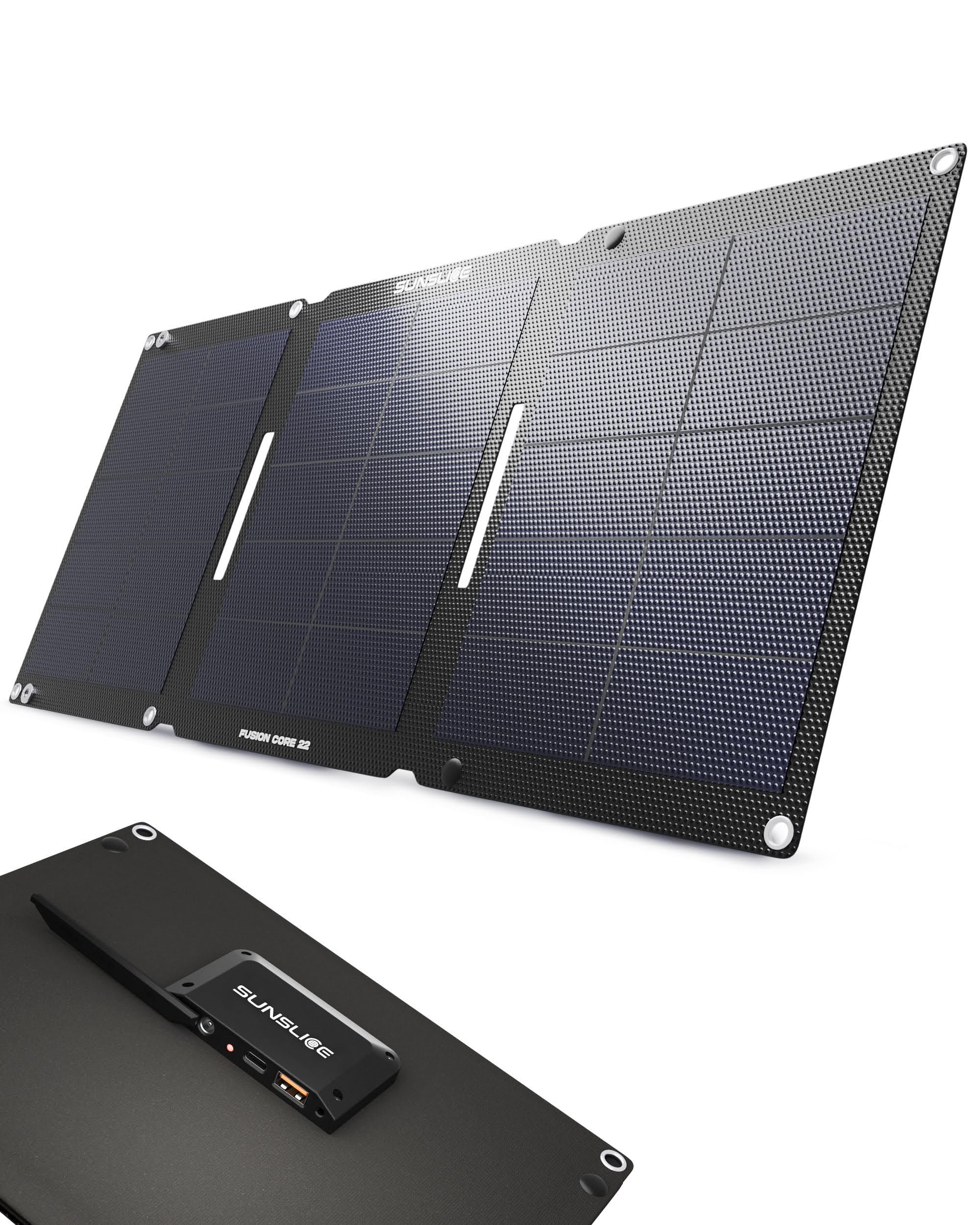 Solar Ladegerät Outdoor 22W – Hochleistungs faltbares Solarpanel mit USB-A, USB-C & DC5521 – Tragbares Solarcharger für Camping, Wandern, Reisen, Trekking & Notfälle