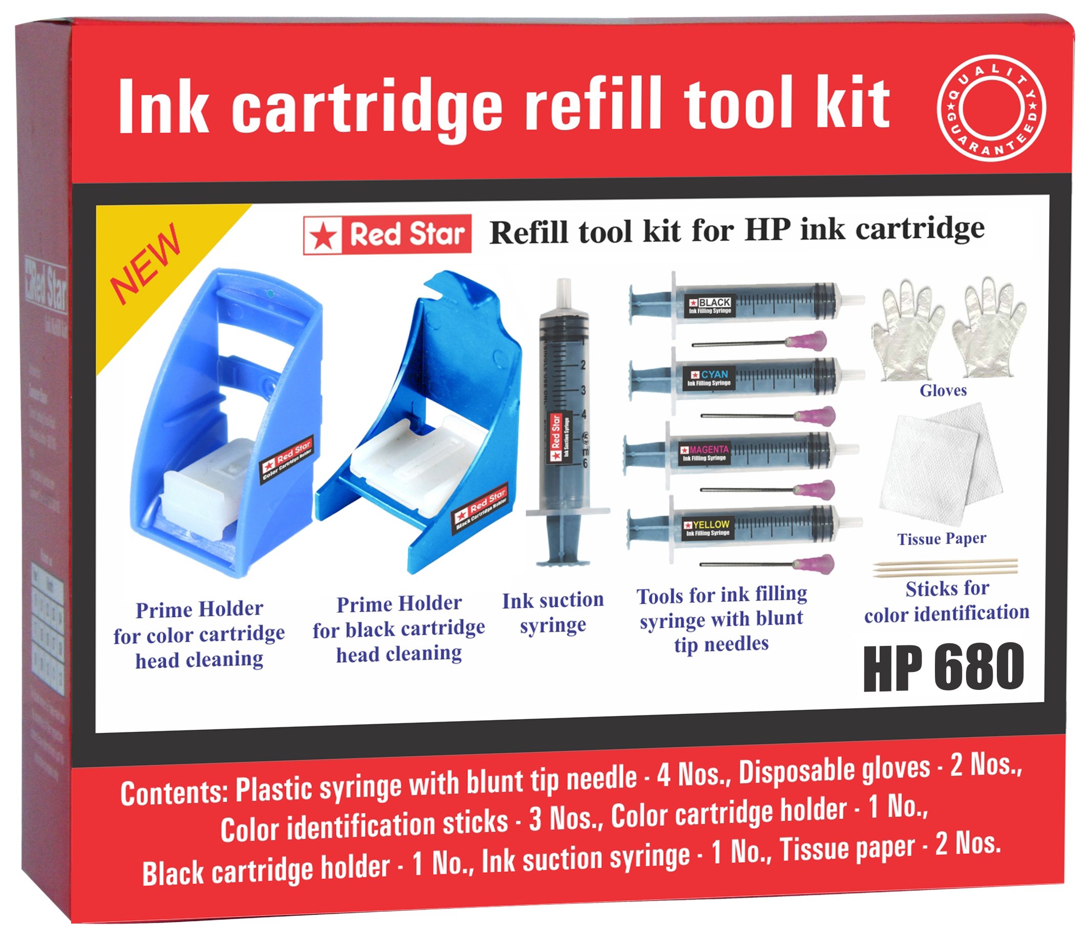 Red Star Ink Refill Tool kit for Cartridge Filling and Head Cleaning Suction Priming for HP 680 Ink Cartridge (B0757KRK2Q) Amazon Price History, Amazon Price Tracker