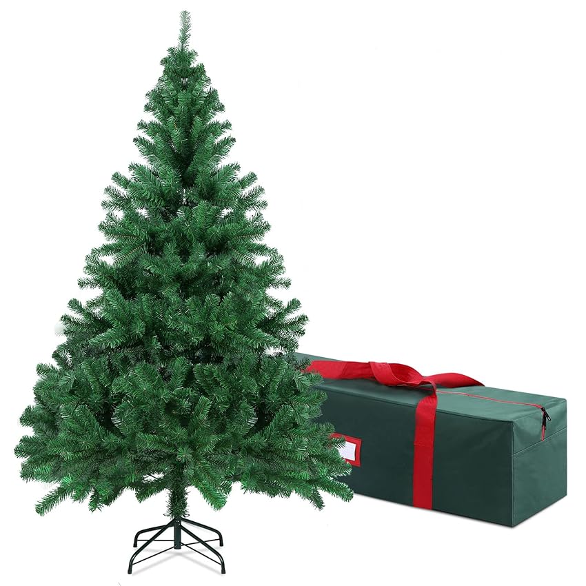 Immagine del prodotto OUSFOT Albero di Natale 185CM Realistico PVC artificiale PE 815 Rami Facile Montaggio Pieghevole Riutilizzabile Metallo Stand con Xmas Tree Storage Bag Decorazione Indoor per Natale