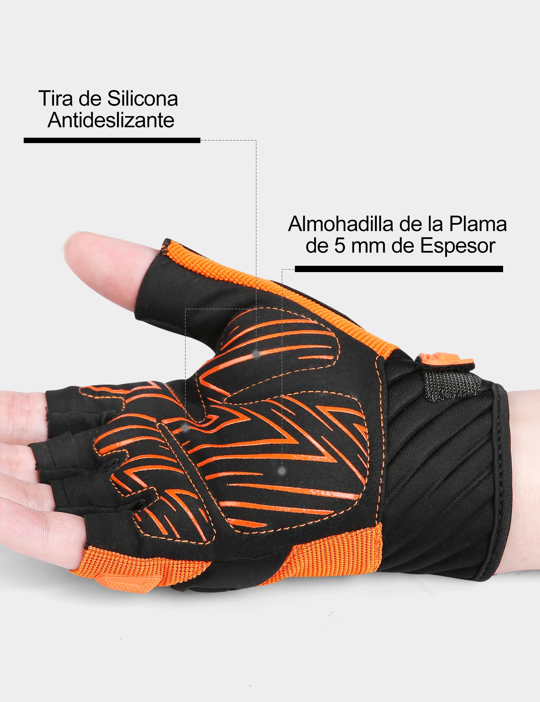 INBIKE Guantes Ciclismo Verano Hombre Mujer Guantes Bicicleta Elásticos Transpirables con Cierre De Velcro (MH010)