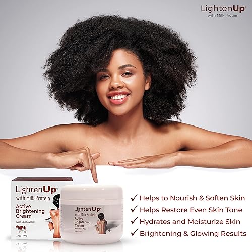 Miniatura 3 de OMIC Lighten-Up, Crema de ácido láctico, 3.4 fl oz 3.4 fl oz, crema iluminadora de la piel para cuerpo, rodillas, axilas, axilas, partes íntimas,