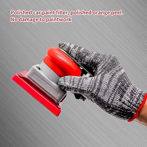 Miniatura 8 de DATOUBOSS Lijadora de órbita aleatoria lijadora neumática cuadrada de aire de palma para encerar automóviles, trabajo de carrocería de automóvil,