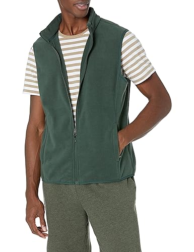 Amazon Essentials Men's Full-Zip Polar Fleece Vest (Available in Big