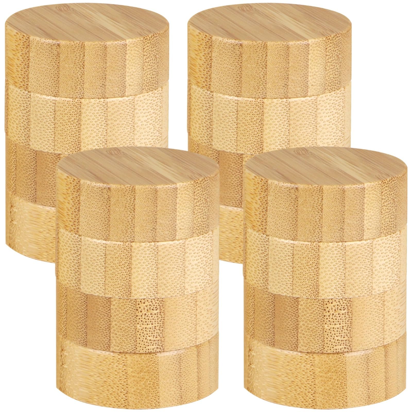 48 coperchi per barattoli in legno naturale, riutilizzabili, a prova di perdite, per barattoli da 113,4 g e 170,1 g, coperchi rotondi con fili di plastica
