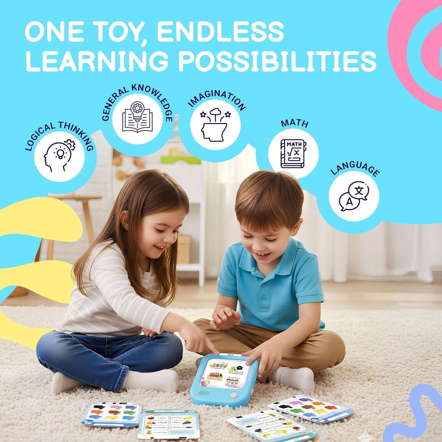 QuTZ Talking Flash Cards, Phonics Flash Cards, Learn to Read with 166 Pages, 29+ Themes, 800+ Words & Fun Facts, 700+ Interactive Games, Toddler Learning Toys for 2-6 Year Old - Image 7