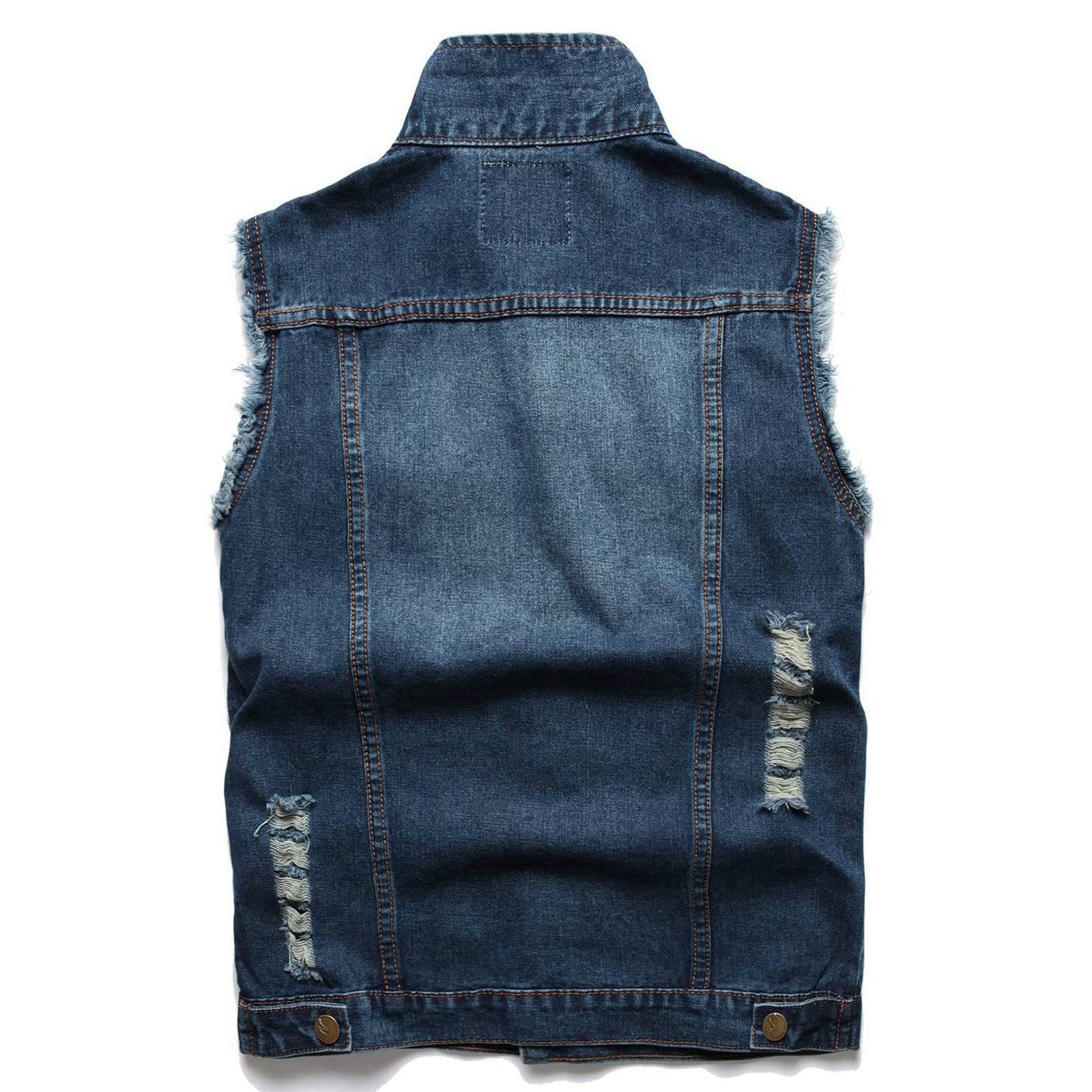 Generisch Camiseta sin mangas para hombre de verano, chaleco vaquero vaquero con botones, chaleco de vaquero vintage, sin mangas, chaqueta ajustada, ropa de calle, unisex, chaleco de trabajo, vaquero