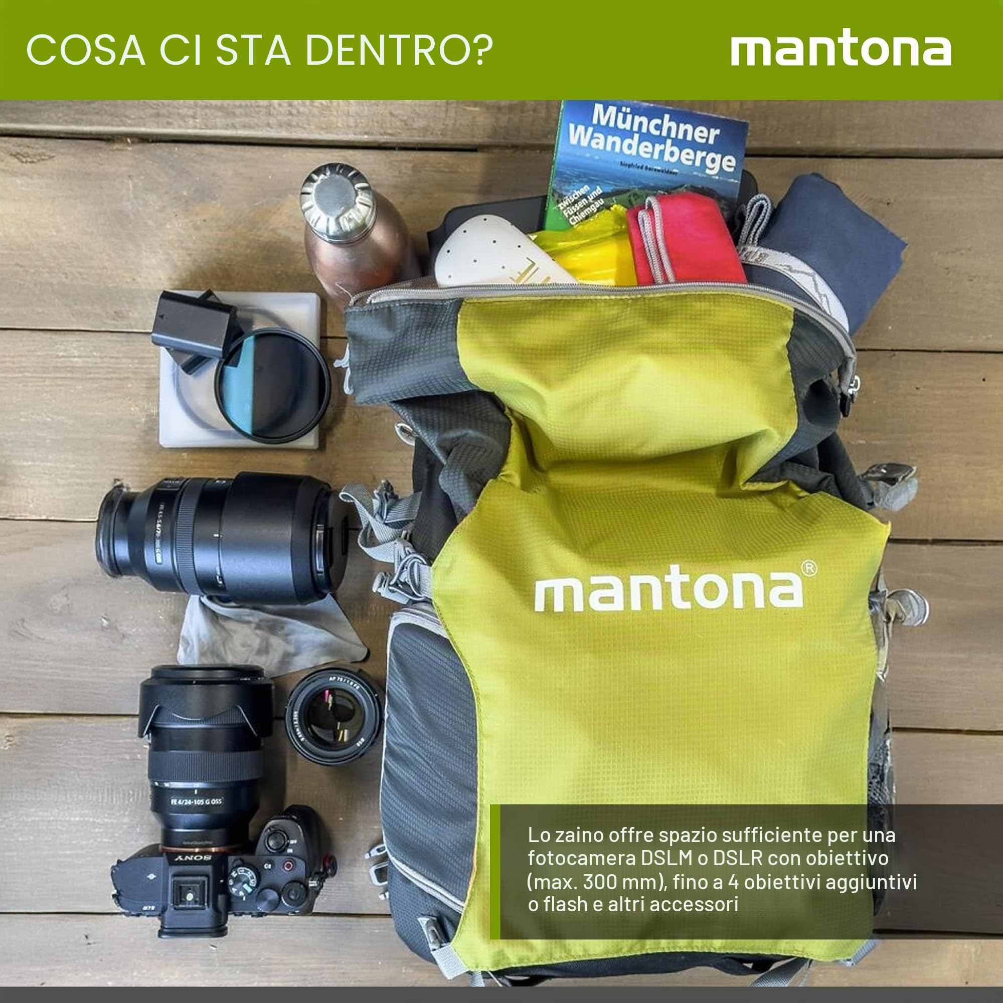 Mantona ElementsPro 30 - Zaino esterno per fotocamera DSLR o CSC