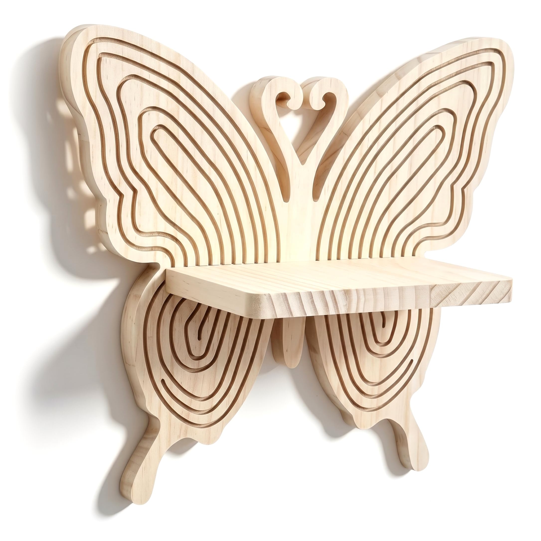 Vistnale Butterfly Shelf, Wooden Wall Plant Shelf - Wall Floating Shelves For For Bathroom, Living Room, Bedroom, Kitchen